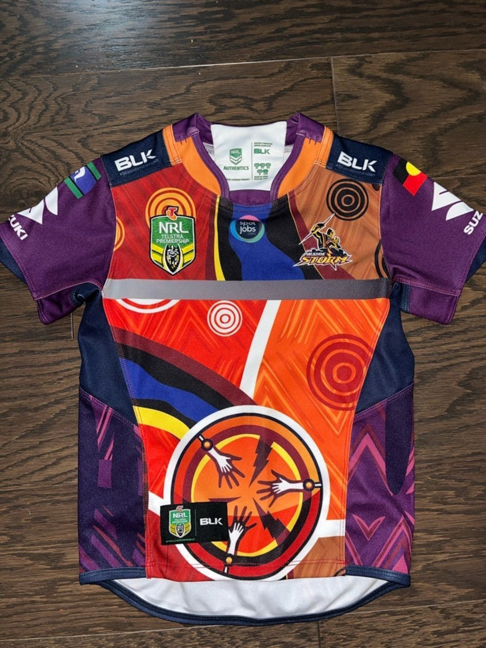 NRL Collectible Aboriginal Melbourne Storm Team BLK Rugby Jersey 8 Youth